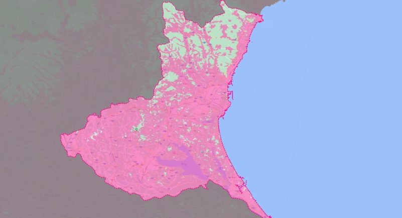 茨城県の楽天回線の無制限エリア状況(2023年9月時点)_人口カバー率 99.91%